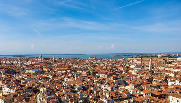 istock Red tiled roofs of venice as viewed from St Marks Campanile 1465829002
