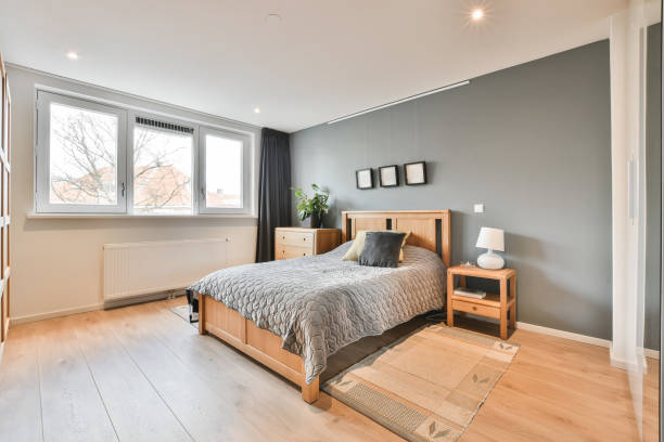 istock Beautiful bedroom with a modern interior 1465830415