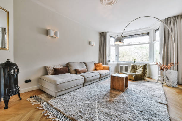 istock Beautiful living room with a modern interior 1465830496
