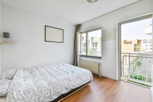 istock Beautiful bedroom with a modern interior 1465830974
