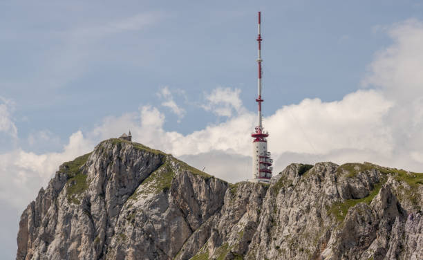 istock Lightning rod with mountains in the foreground 1465833120