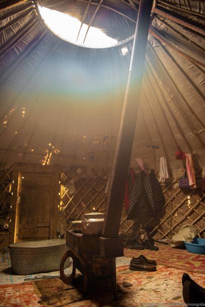 istock Mongolian yurt gers interior in western Mongol 1465834526