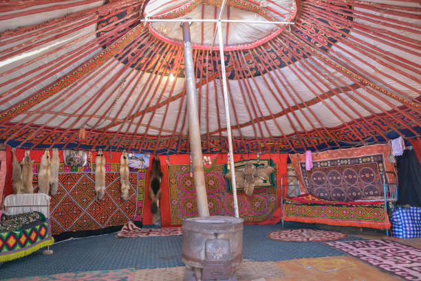 istock Mongolian yurt gers interior in western Mongol 1465834598