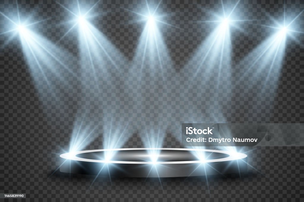 Spotlight Frame Box Design Realistic 3d Light Box With Platform Background For Design Performance ...