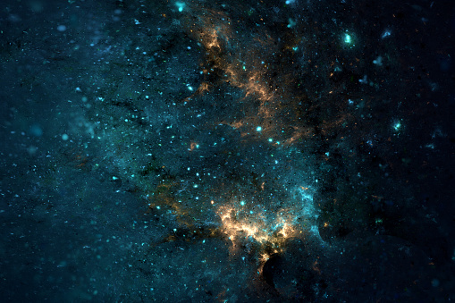 Digitally Generated Star Field on Deep Galaxy