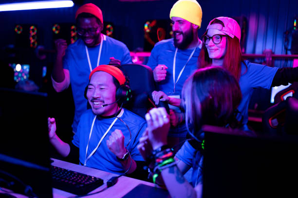 istock Celebrating victory in eSports competition! 1465846757