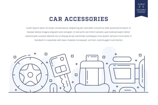 Vector illustration of Car Accessories Web Banner Concept