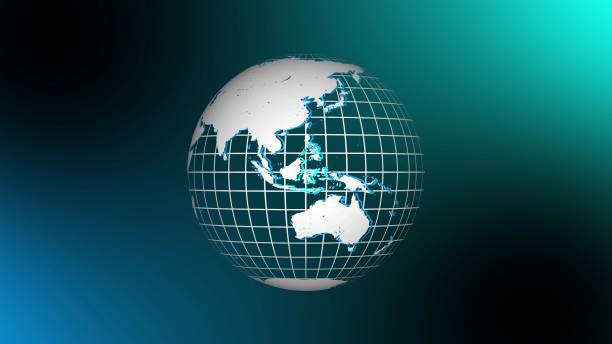 istock Techy earth map globe with gird line. Gird line world map news background. 1465850032