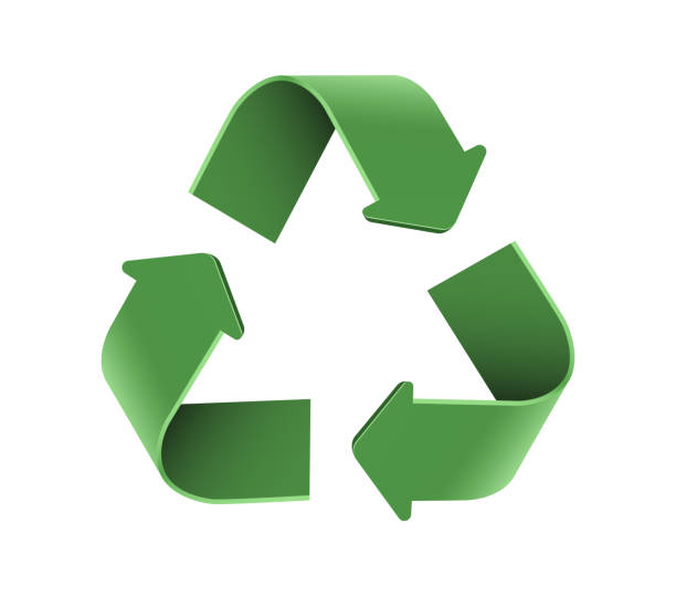 istock Green 3d icon arrows recycle eco symbol vector illustration isolated on white background. Recycled sign. Cycle Recycled materials symbol, waste sorting concept saving the planet 1465855789