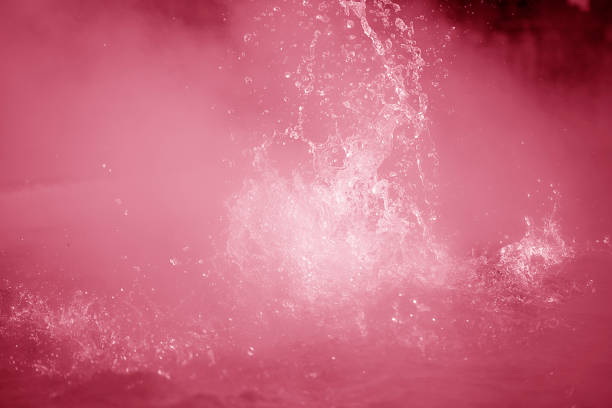 Hot spring water and bubble background viva magenta color background