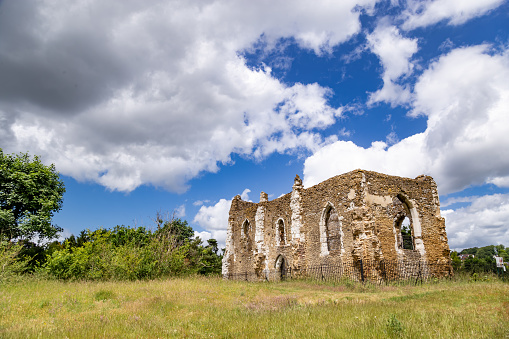 Ruins of St Catherine's Chapel on St Catherine's Hill Summer day Guildford Surrey England Europe
