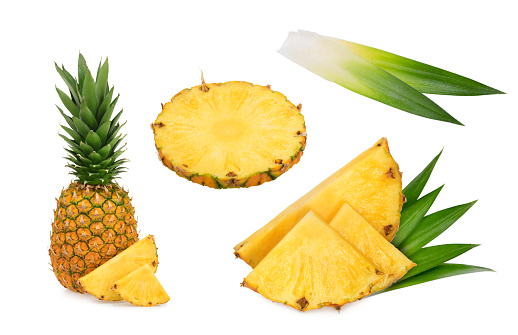 Pineapple isolated white background