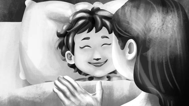 istock Mother Kissing Her Son Illustration 1465870779