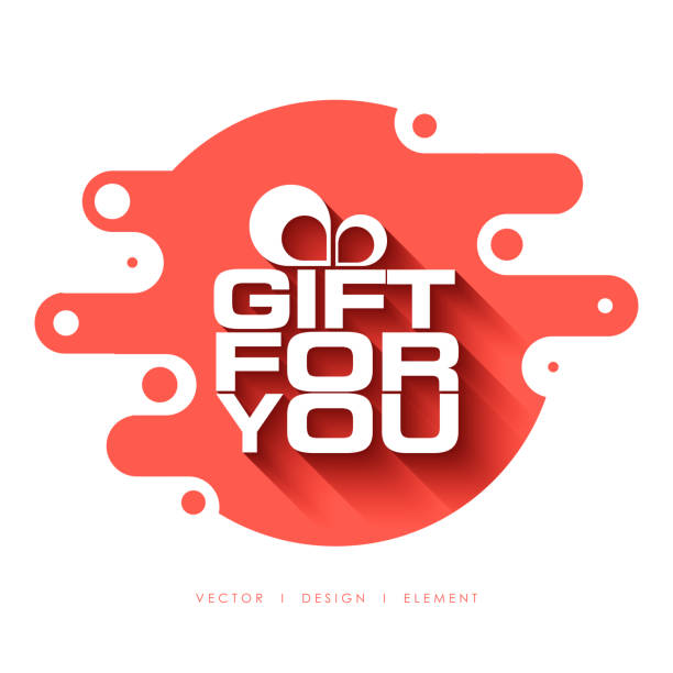 Gift for you lettering concept vector art illustration