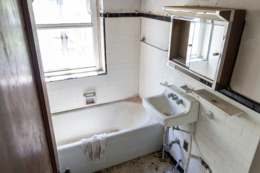 An abandoned Tuberculosis Asylum lies vacant awaiting demolition in the Midwest.