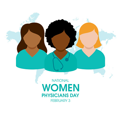 Female doctor with stethoscope icon set. Group of multi-ethnic women doctors avatar vector. February 3. Important day