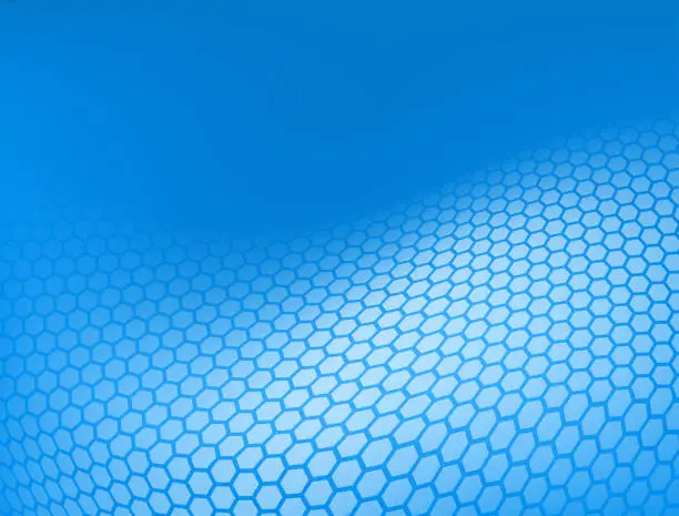 Vector illustration of hexagons blue bg