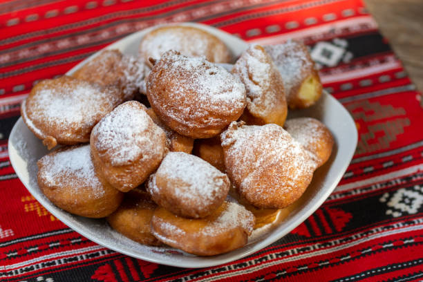 istock romanian mini doughnuts on a plate on red traditional cloth 1465895701