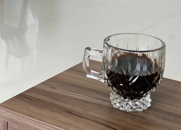 Glass cup of coffee