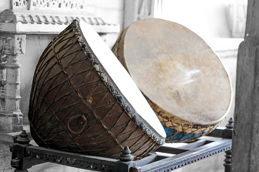 Indian Vintage Musical Instrument Nagada Dhol