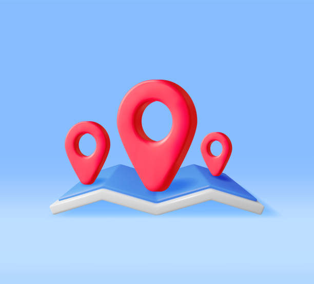istock 3D Paper City Suburban Map with Location Pin 1465908381