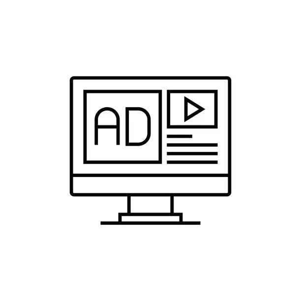 Vector illustration of Web Advertising Line Icon