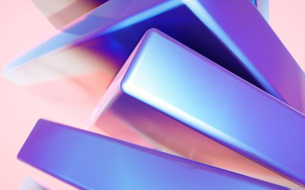 istock Beautiful 3d iridescent holographic shape background, Abstract shiny wallpaper 1465908656