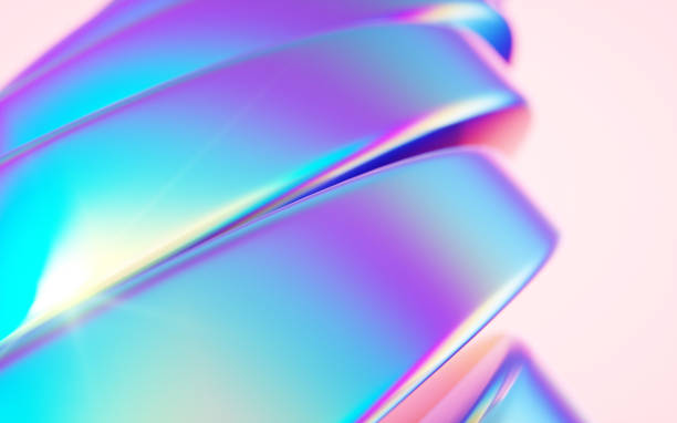 istock Beautiful 3d iridescent holographic shape background, Abstract shiny wallpaper 1465908658
