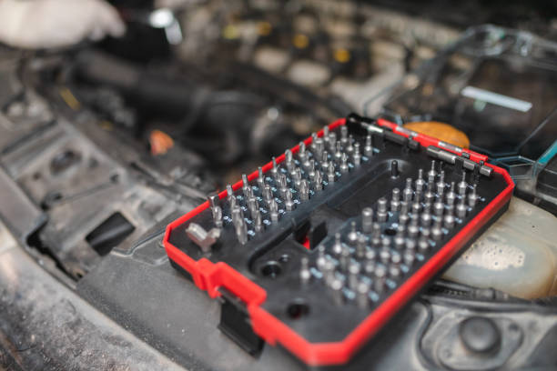 istock Close-up of a bit set toolbox on a car 1465911096