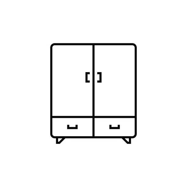 Vector illustration of Wardrobe Line Icon