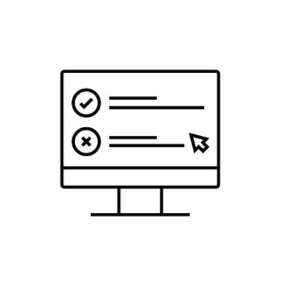 Online Testing Line Icon