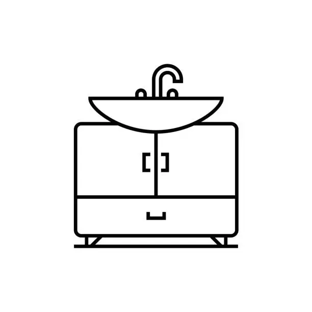 Vector illustration of Washbasin Line Icon