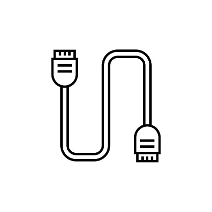 Usb Cable Line Icon