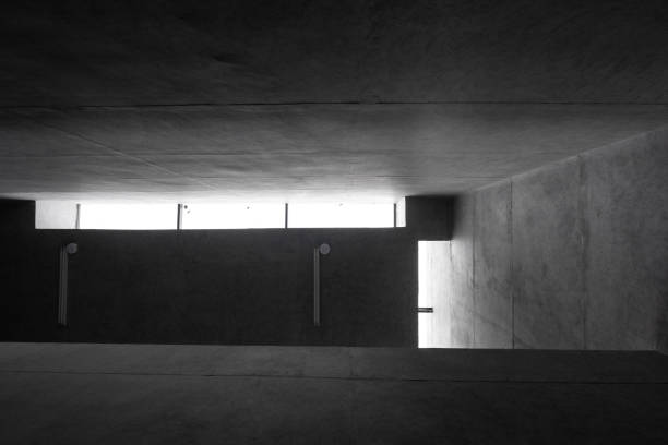 istock Ceiling of grey concrete building 1465919455