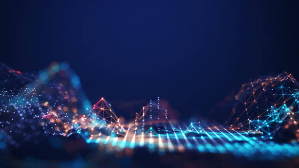 istock Abstract connected dots and lines. Concept of AI technology, Motion of digital data flow. 1465926462