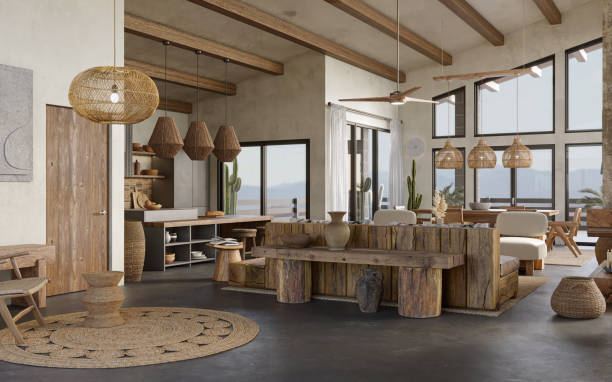 istock Wabi sabi living room interior, 3d render 1465928086