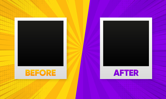 After Frames Before And After Frames Design Template On Two Color Retro Background ...