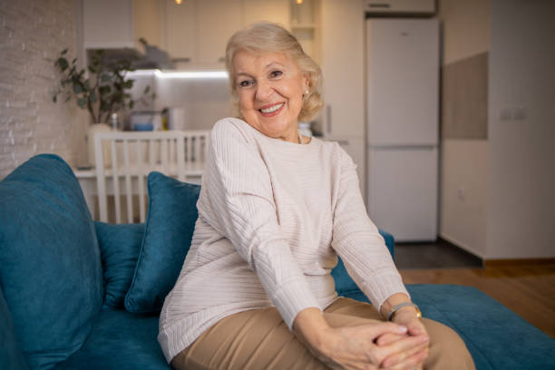 istock Happy senior woman 1465937076