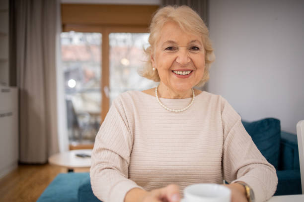 istock Happy senior woman 1465937790