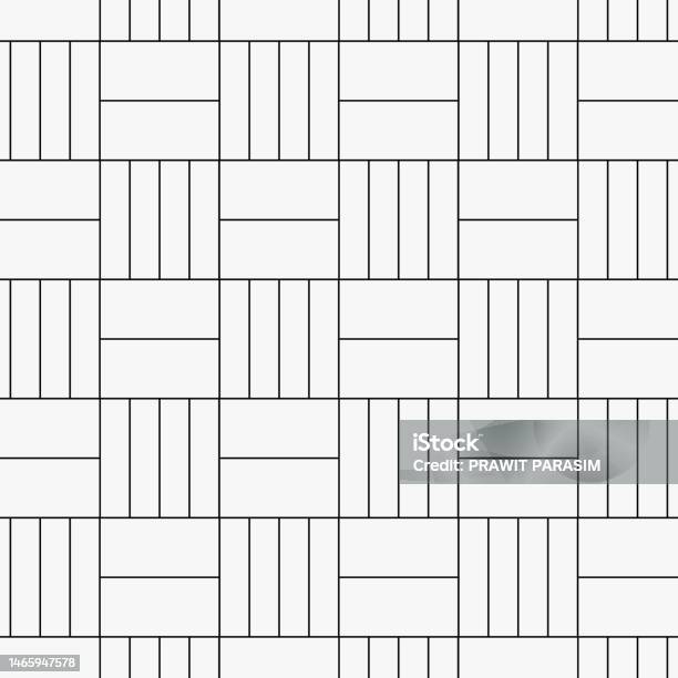 Linear Vector Pattern Repeating Thin Line On Square Shape In Monochrome ...