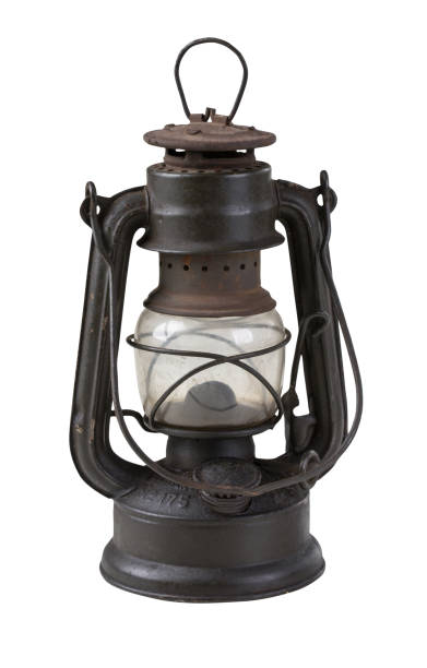 black oil lantern. - oil lantern imagens e fotografias de stock