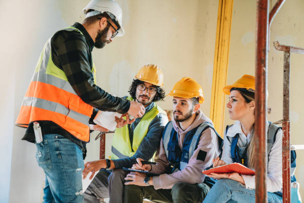 istock Trade school lesson on the construction site 1465963381