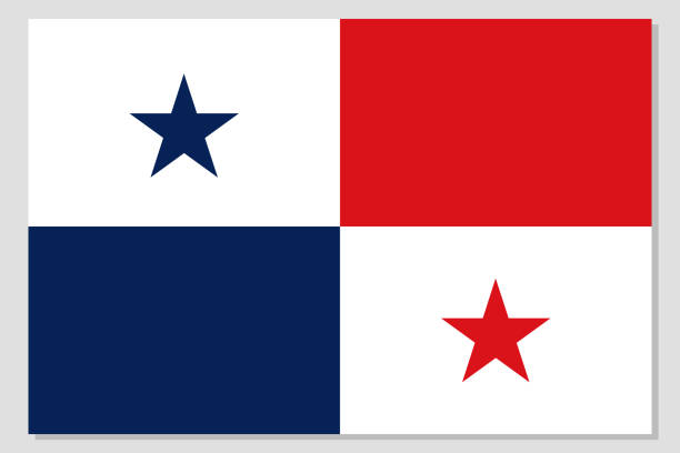 ilustrações, clipart, desenhos animados e ícones de bandeira do panamá. símbolo nacional em cores oficiais. ícone de modelo. fundo vetorial abstrato - panama map flag patriotism