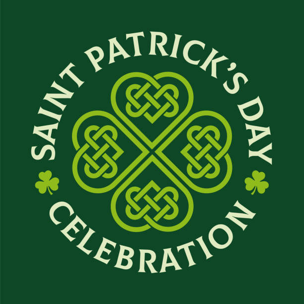 St. Patrick Day with four leaf clover symbol on green background. St. Patrick Day with four leaf clover symbol on green background. Stock illustration pics for shamrocks to print stock illustrations