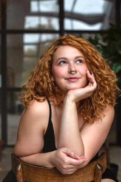 istock Happy beautiful woman in studio 1465985421