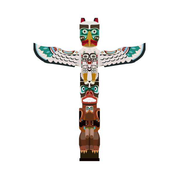 istock totem pole icon frightening faces wings sketch symmetric design 1465986822