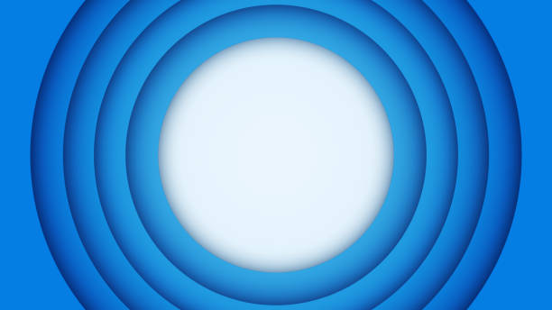 Abstract circle papercut background. Gradient from blue to white color background.
