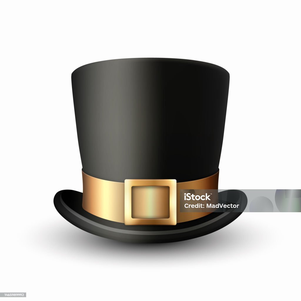 Top Hat Black with Gold Belt Top Hat Black with Gold Belt