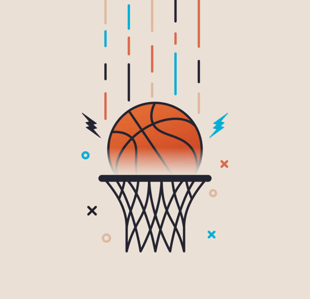 punktacja do koszykówki nowoczesny design - beige background ilustracje stock illustrations