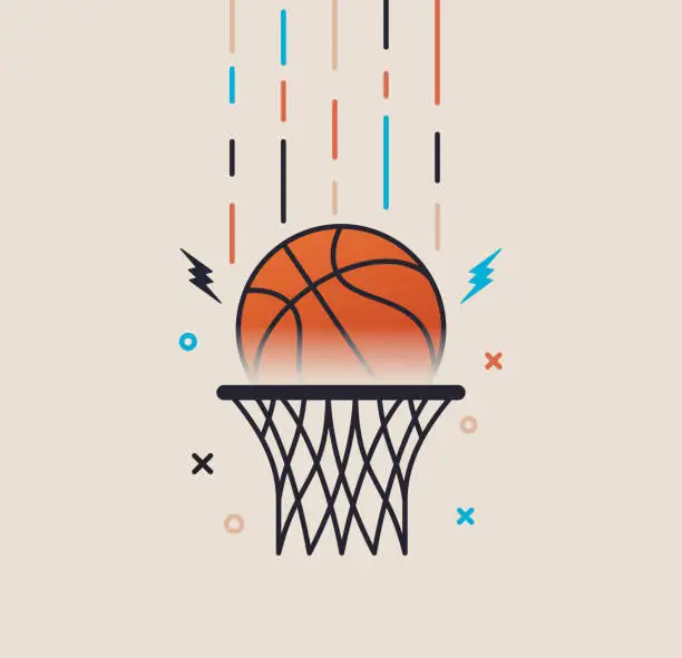 Vector illustration of Basketball Scoring Modern Design